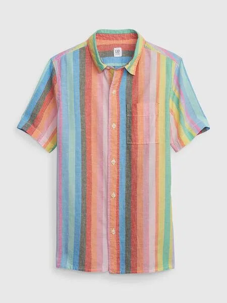 Linen-Cotton Oxford Shirt