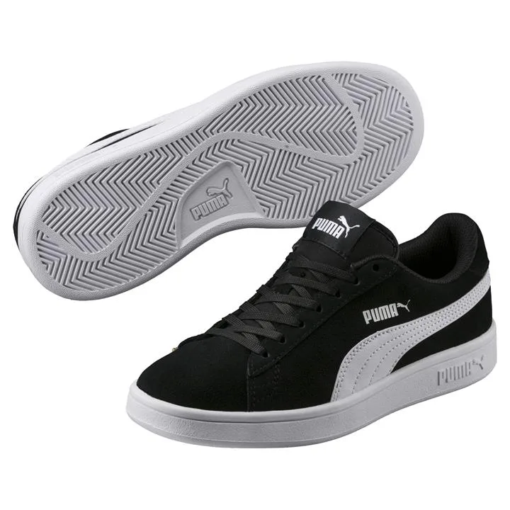 Smash v2 Suede Sneakers - Youth in Black/White by PUMA